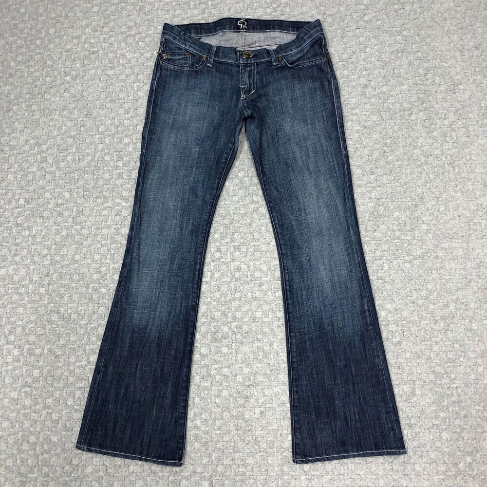 Rock & Republic Jaguar Bootcut Jeans Womens 27 Blue Med Wash Low Rise Stretch